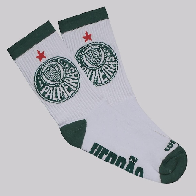 Meia Cano Alto do Palmeiras Futfanatics Esportiva Escudo - Infantil - Foto 1