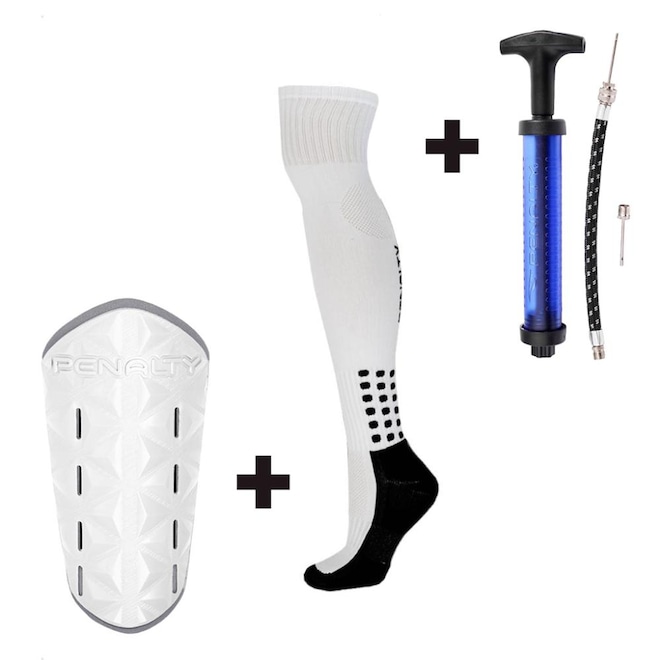 Kit Esportivo Penalty Bomba de Ar SAC 6000 + Meião Matis + Caneleira Matis X - Foto 1