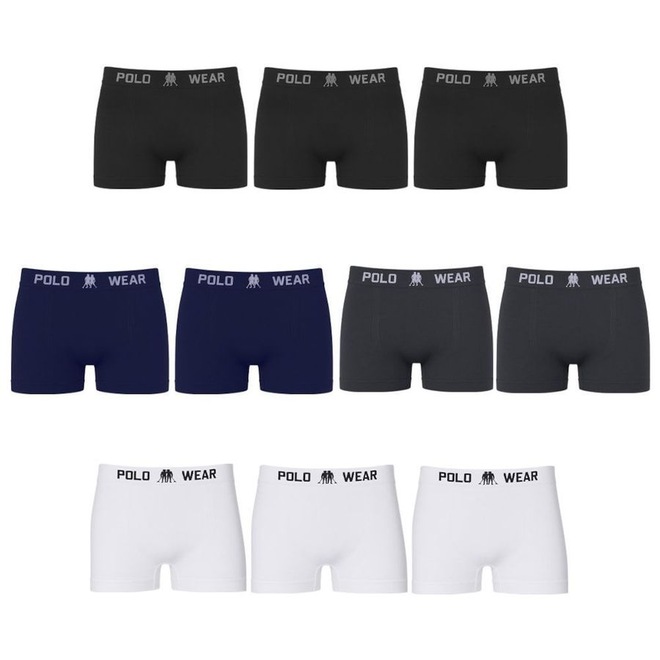 Cueca Boxer Polo Wear Basic - 10 Unidades - Infantil - Foto 1