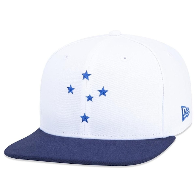 Boné Cruzeiro Vintage New Era Branco Aba Reta Futebol 9Fifty - Foto 1