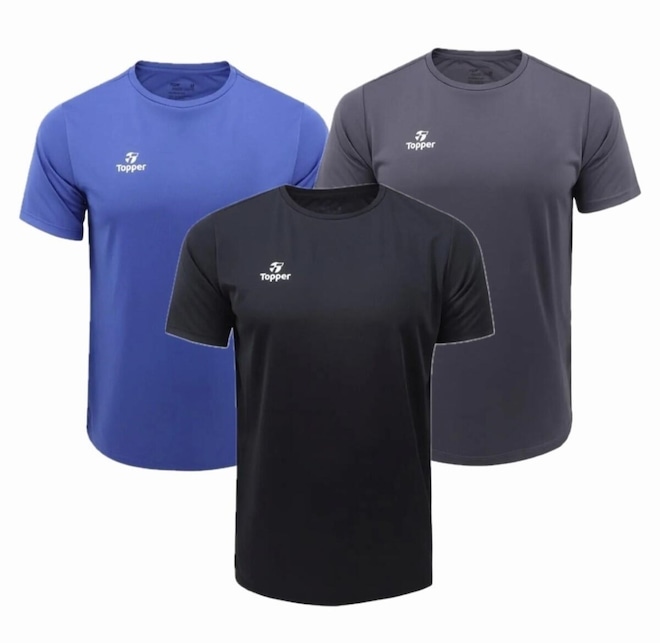 Kit Camiseta Masculina Topper Classic New - 3 Unidades - Foto 1