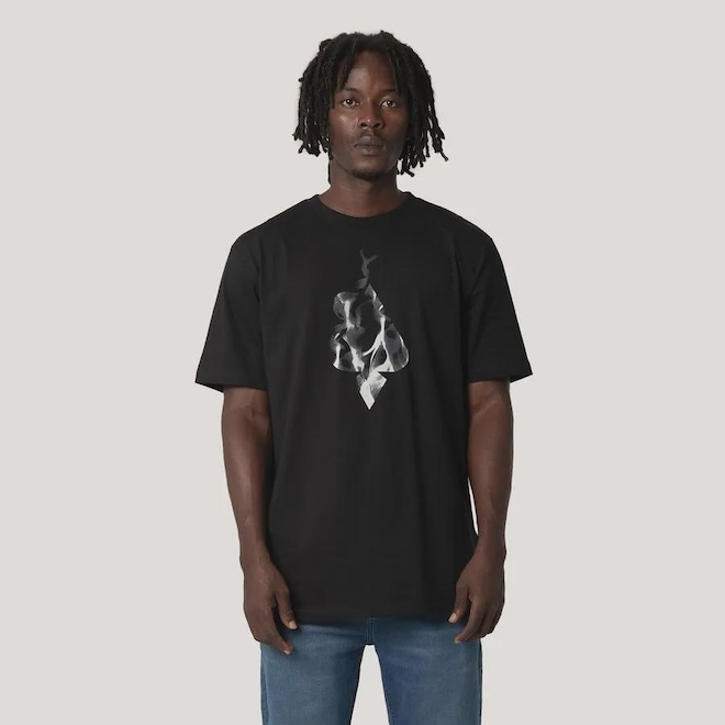 Camiseta Regular MCD Espada Fogo Negro Masculino - Foto 1