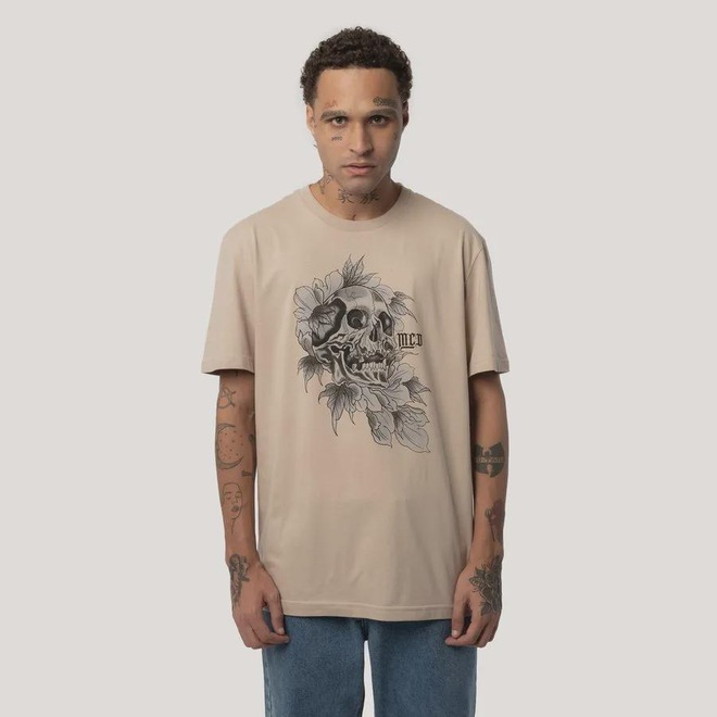 Camiseta Regular MCD Caveira Caligrafitti Masculino - Foto 1