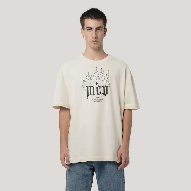 Camiseta Box-Fit MCD Fogo Caligraffiti Masculino - Foto 1
