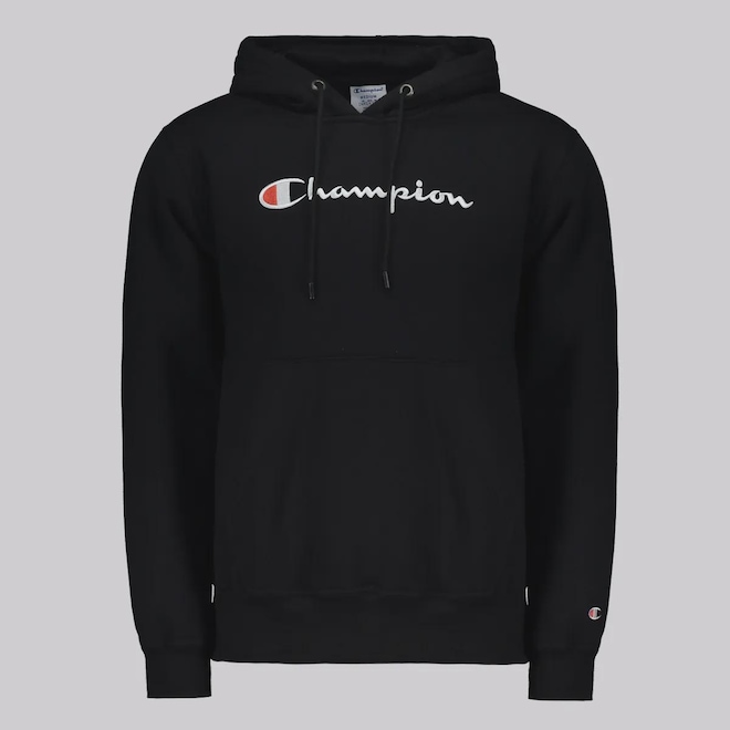 Blusão de Moletom Masculino Champion com Capuz Cang Superfleece Script - Foto 1