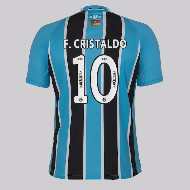 Camisa do Grêmio I 25/26 Umbro 10 F. Cristaldo Masculina - Foto 1