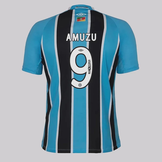 Camisa do Grêmio I 25/26 Umbro 9 Amuzu Masculina - Foto 1
