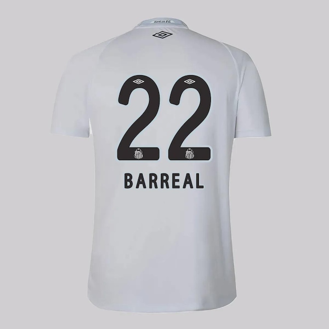 Camisa do Santos I 25/26 Umbro 22 Barreal Masculina - Foto 1
