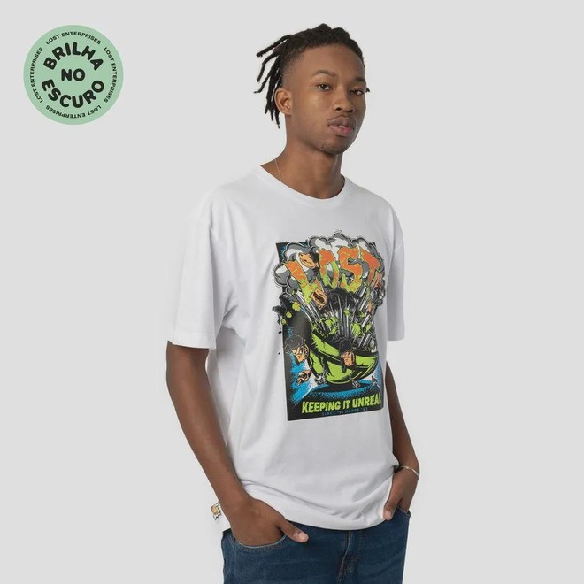Camiseta Lost Keep It Unreal Masculina - Foto 1