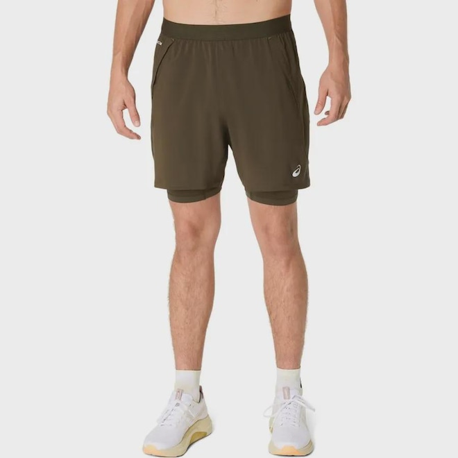 Shorts Asics Road 2-N-1 7In Masculino - Foto 1