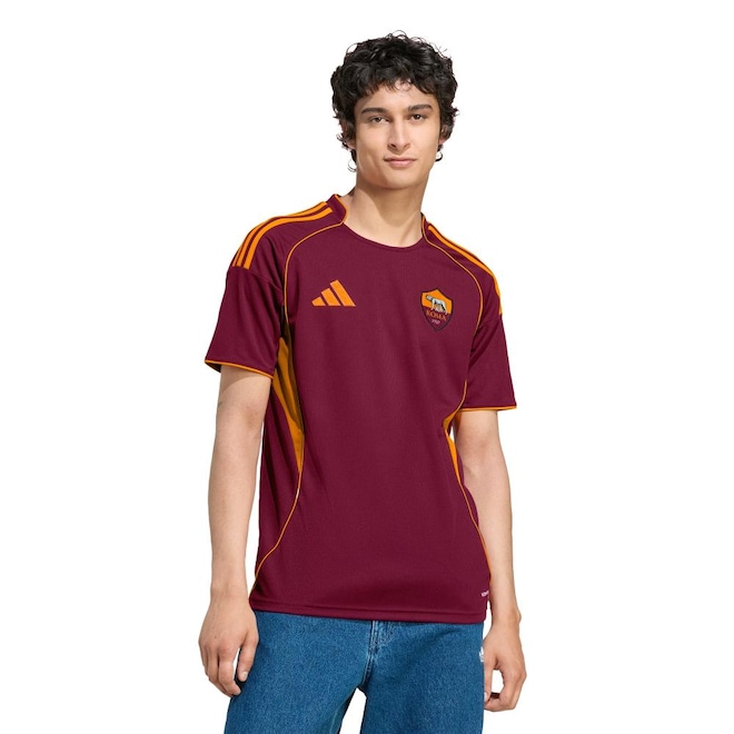 Camisa AS Roma I 25/26 Masculina Adidas - Foto 1