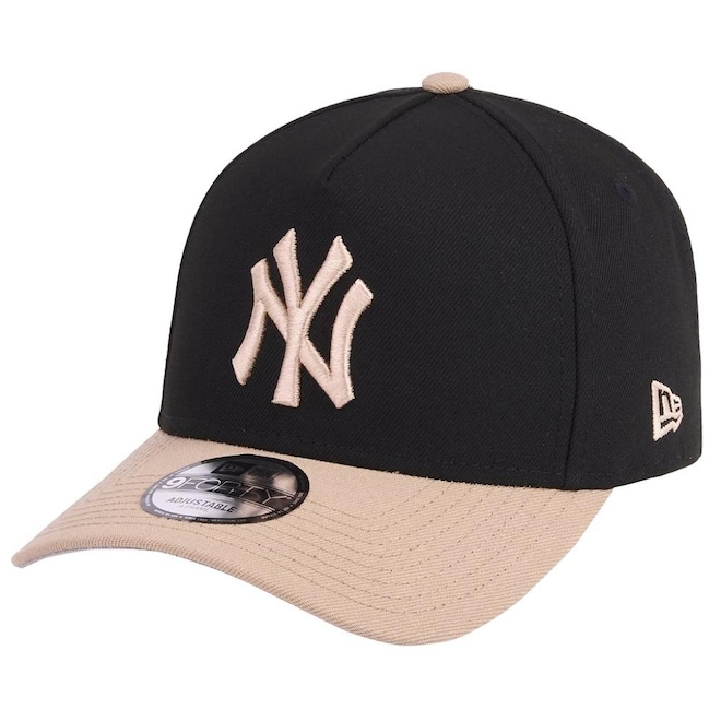 Boné Masculino New Era 940 A-Frame New York Yankees Black Camel 2T - Foto 1