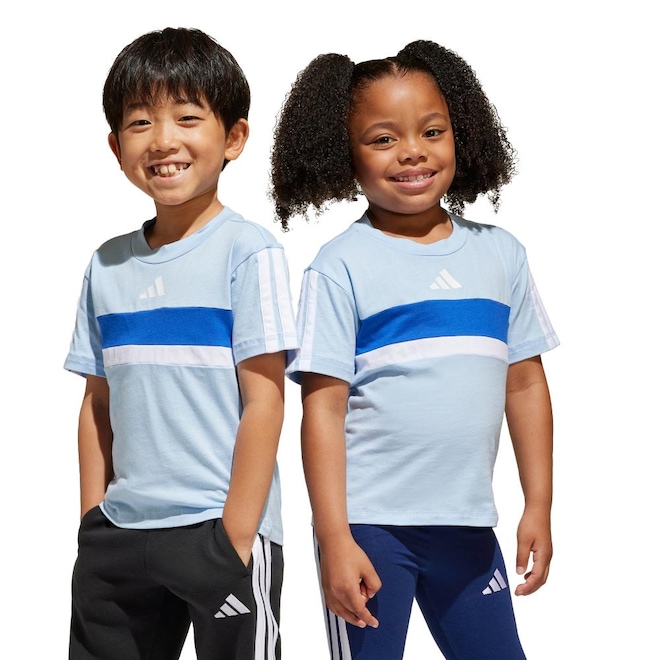 Camiseta Infantil Adidas Seasonal Essentials Tiberio Três Listras - Foto 1