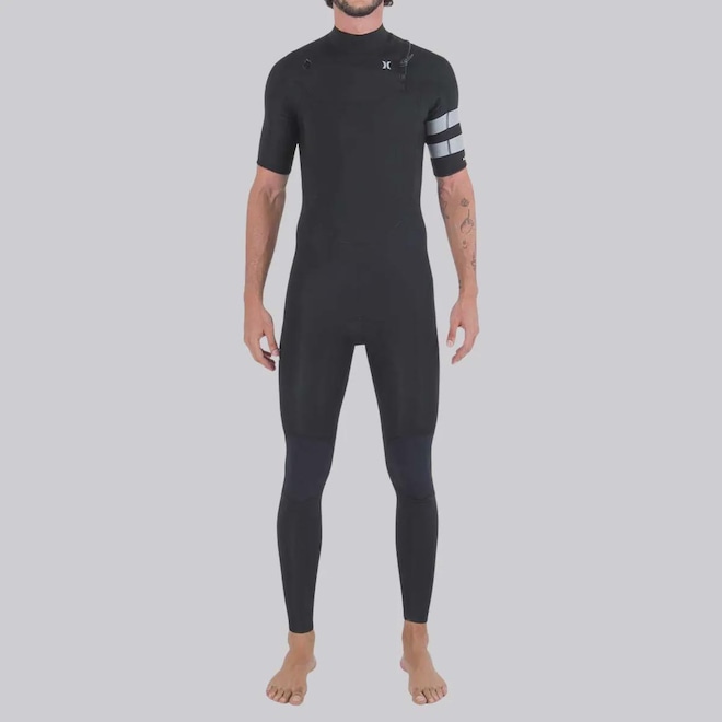 Long John Manga Curta Hurley Advantage 2/2MM Full Suit Masculino - Foto 1