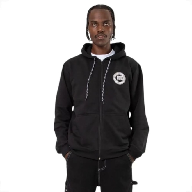 Jaqueta de Moletom Masculina do Corinthians Surf Center Logo Retrô - Foto 1