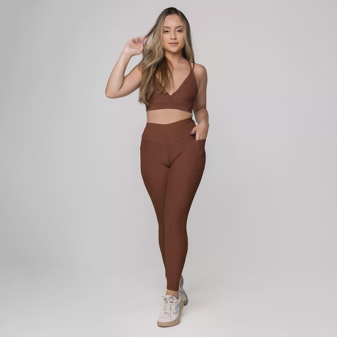 Conjunto Fitness Legging e Top 3 em 1 Feminino - Foto 1