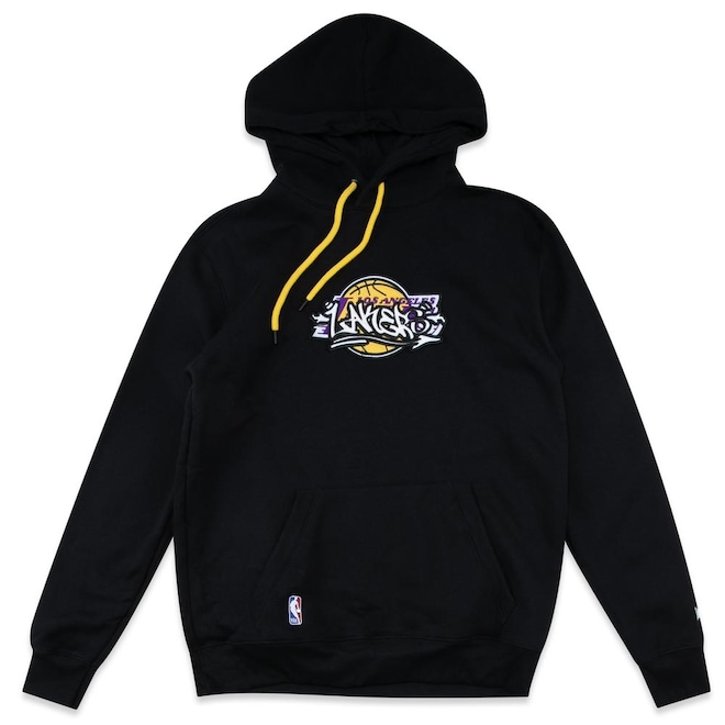 Blusão de Moletom Masculino New Era Canguru Fechado NBA Los Angeles Lakers Core Street - Foto 1