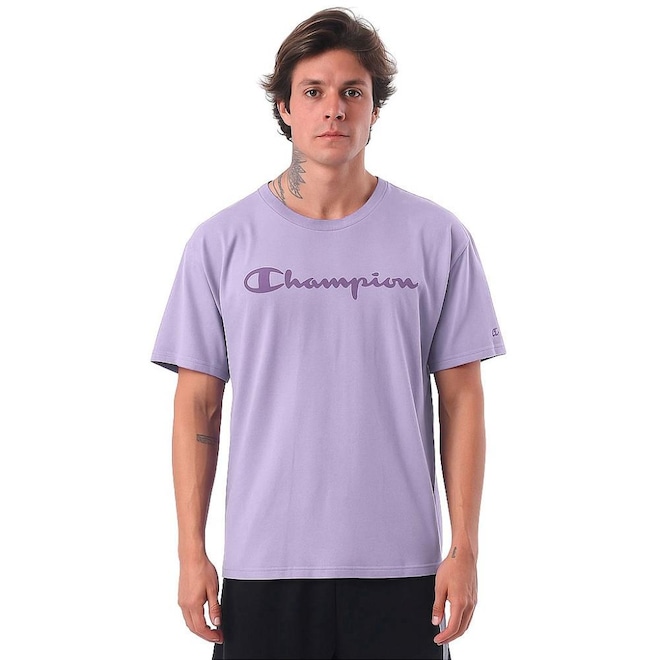 Camiseta Masculina Champion Malhão Script Puff - Foto 1