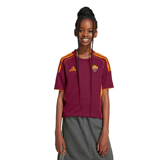 Camisa AS Roma I 25/26 Infantil Adidas - Foto 1