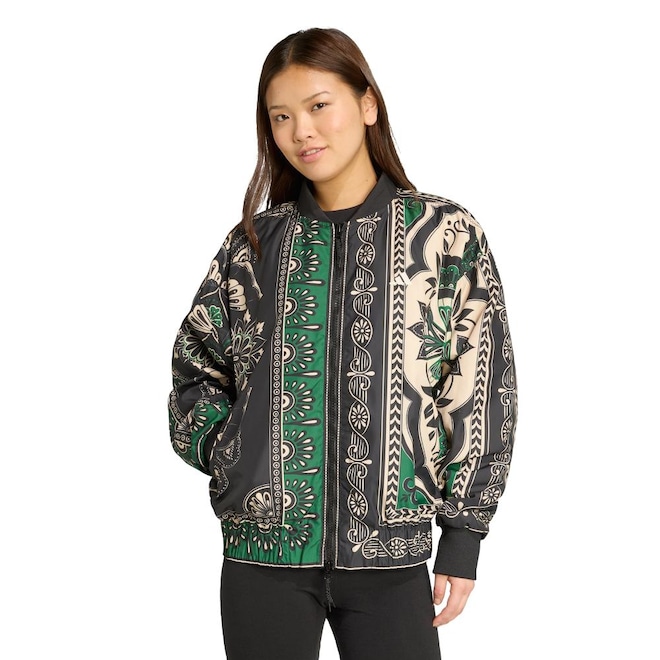 Jaqueta Feminina adidas Varsity X FARM - Foto 1