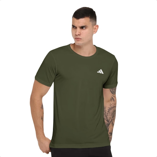Camiseta Masculina Adidas Own The Run 3 Listras - Foto 1