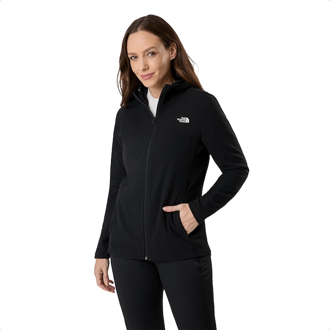 Jaqueta Com Capuz The North Face Fleece Glacier Full Hoodie Zíper Feminina - Foto 1