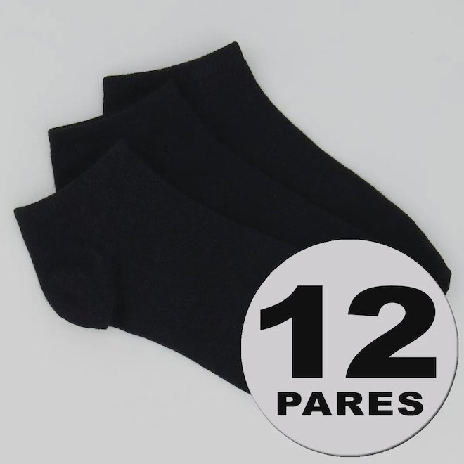 Kit Meia Selene Sapatilha 12 Pares Unissex - Foto 1