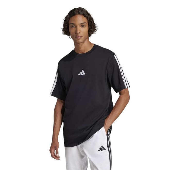 Camiseta adidas Essentials 3 Stripes Masculina - Foto 1