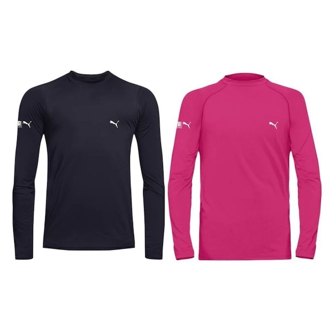 Kit 2 Camisas Térmicas Puma UV50+ Manga Longa Infantil - Foto 1