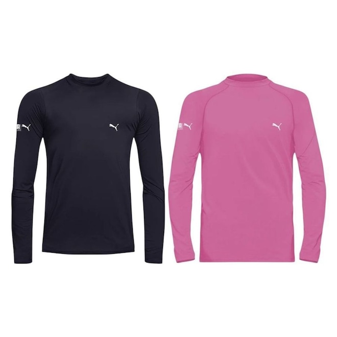 Kit 2 Camisas Térmicas Puma UV50+ Manga Longa Infantil - Foto 1