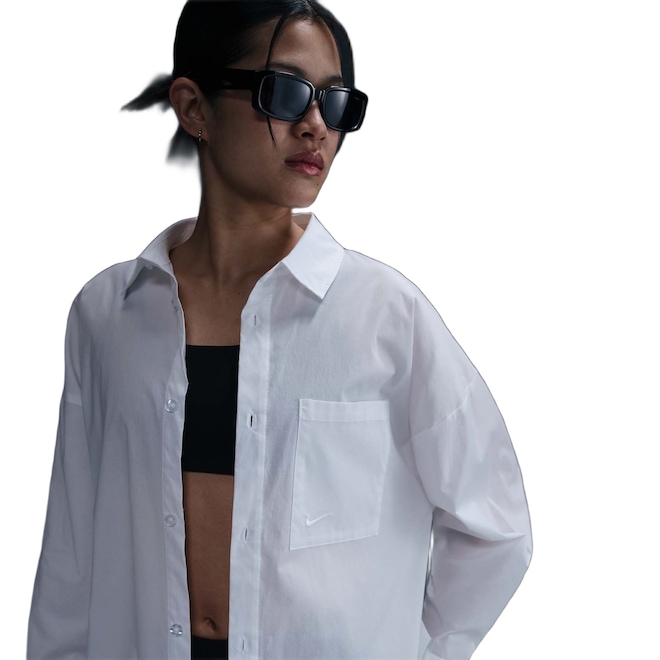 Camisa Nike Sportswear Chill Poplin Feminina - Foto 1