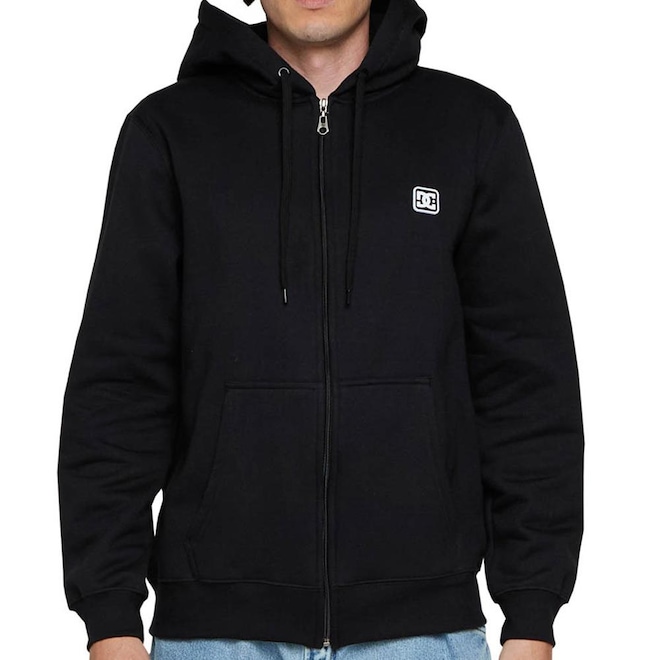 Blusão Moletom DC Shoes Aberto Rubber Label WT24 Masculina - Foto 1