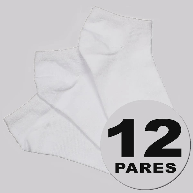 Kit Meia Cano Curto Selene Sapatilha 12 Pares Unissex - Foto 1