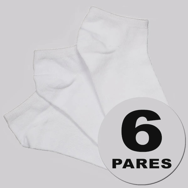 Kit Meia Cano Curto Selene Sapatilha 6 Pares unissex - Foto 1