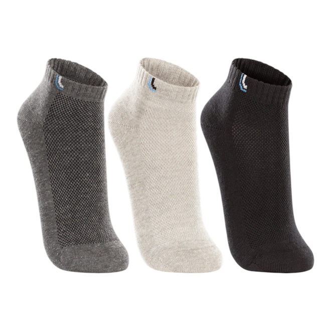 Meia Cano Curto Lupo com 3 Pares Unissex - Foto 1