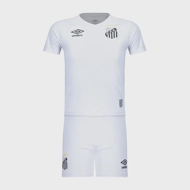 Kit Uniforme de Futebol Infantil Umbro Santos Oficial 2025 - Foto 1