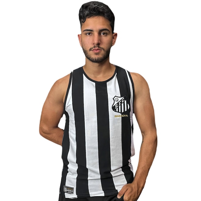 Camisa Retrômania Santos Regata Retrô 1963 Bi Mundial - Masculino - Foto 1