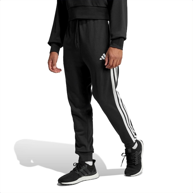 Calça Masculina Adidas Essentials French Terry 3 Listras - Foto 1