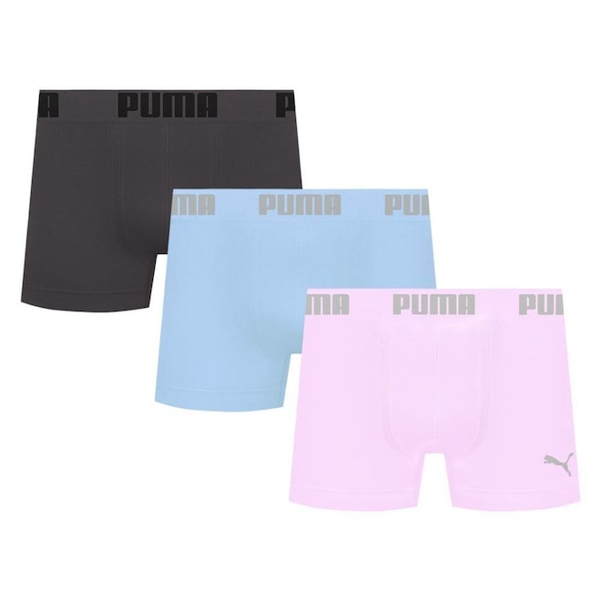 Kit 3 Cuecas Puma Boxer Sem Costura Masculina - Foto 1
