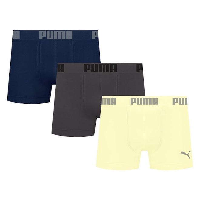 Kit 3 Cuecas Puma Boxer Sem Costura Masculina - Foto 1