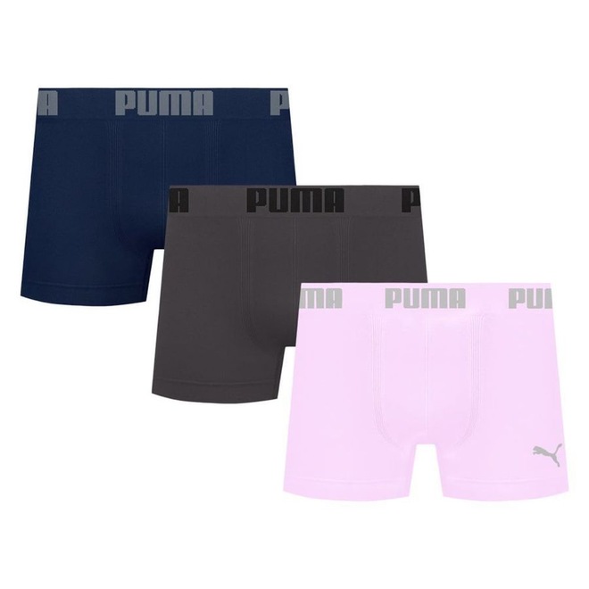 Kit 3 Cuecas Puma Boxer Sem Costura Masculina - Foto 1