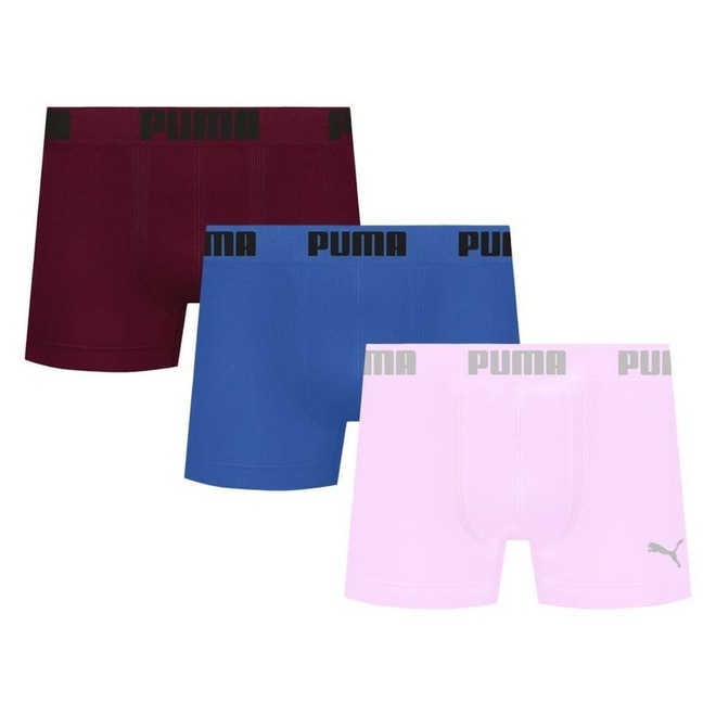 Kit 3 Cuecas Puma Boxer Sem Costura Masculina - Foto 1