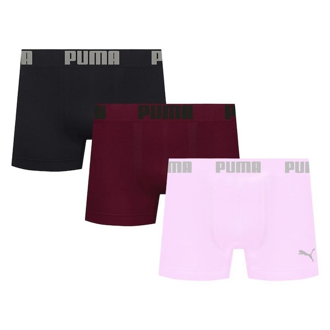 Kit 3 Cuecas Puma Boxer Sem Costura Masculina - Foto 1