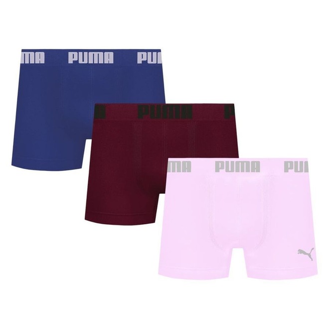 Kit 3 Cuecas Puma Boxer Sem Costura Masculina - Foto 1
