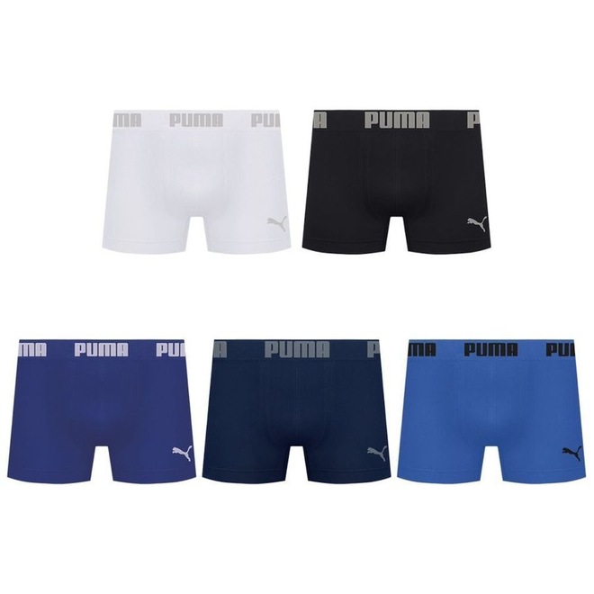Kit 5 Cuecas Puma Boxer Sem Costura Masculina - Foto 1