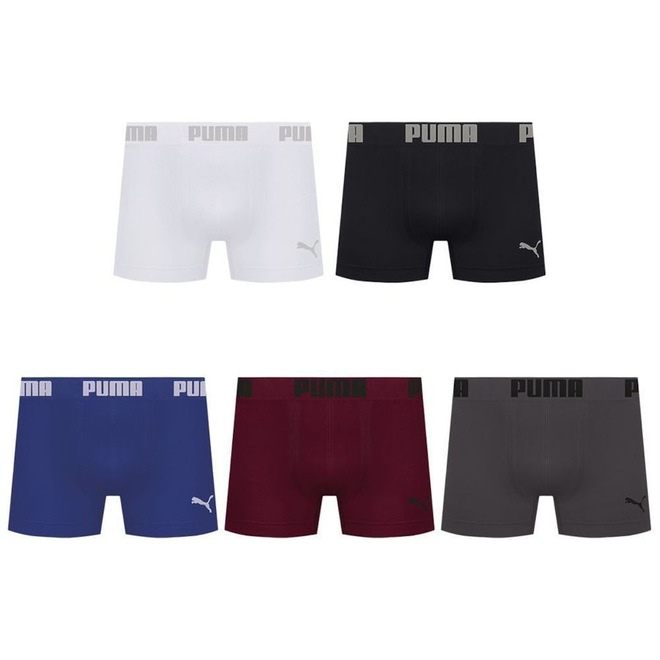Kit 5 Cuecas Puma Boxer Sem Costura Masculina - Foto 1