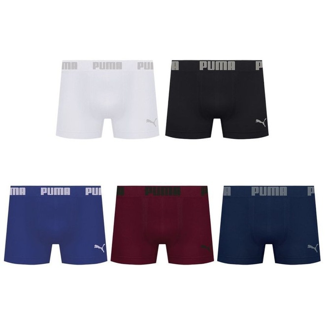 Kit 5 Cuecas Puma Boxer Sem Costura Masculina - Foto 1