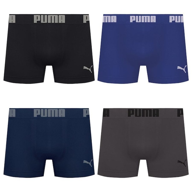 Kit 4 Cuecas Puma Boxer Sem Costura Masculina - Foto 1