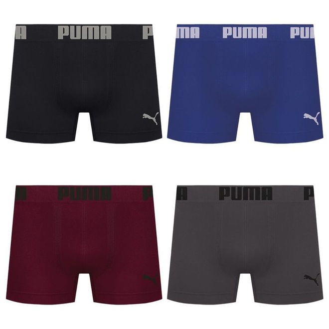 Kit 4 Cuecas Puma Boxer Sem Costura Masculina - Foto 1