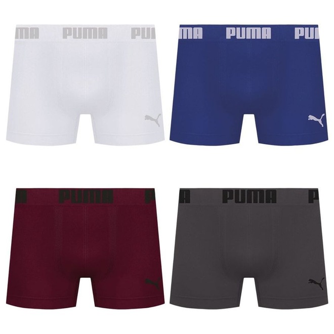 Kit 4 Cuecas Puma Boxer Sem Costura Masculina - Foto 1